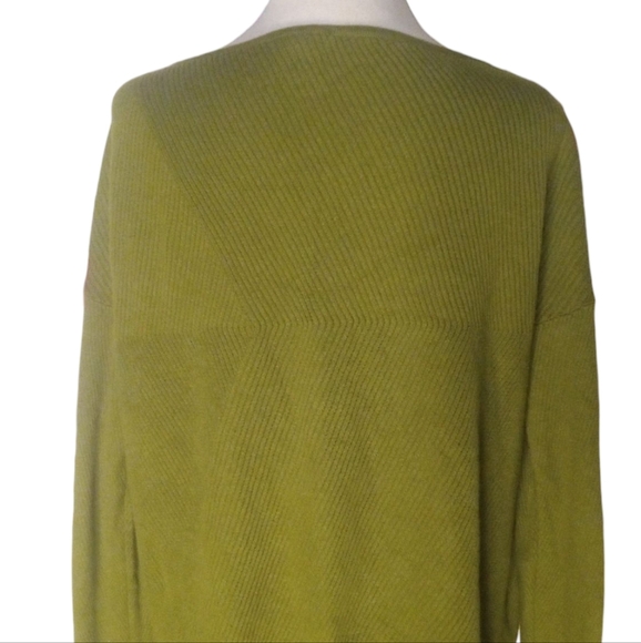 J. Jill Women's Moss Green Rib Knit Cotton Blend Sweater Size Medium - Picture 5 of 8